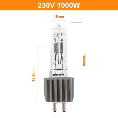 studio della fase della lampada alogena del tungsteno del quarzo di 230V 1000W G9.5 compatibile con OSRAM FEP