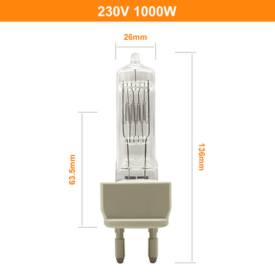lampada di alogeno di tungsteno di 230V 1000W per lo spettrofotometro G22