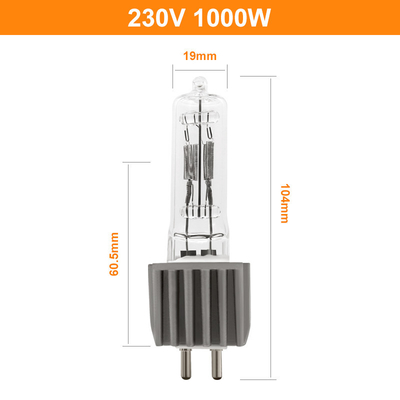 Studio singolo 250h concluso di G9.5 2 Pin Halogen Bulb Lamp 230V 1000W