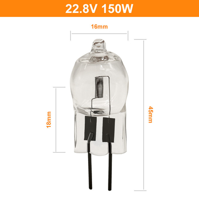 Lampadina della sala operatoria della lampada di alogeno di tungsteno del quarzo di Bi-Pin G6.35 150w 22.8V