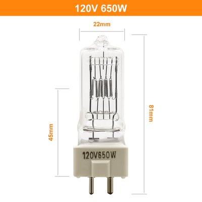 Lampadina del riflettore dell'alogeno del quarzo della lampada 120V dell'alogeno Gy9 5 650w
