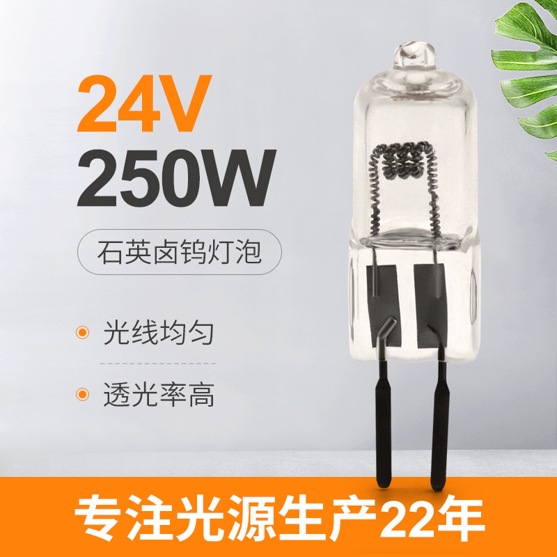 24V fase della lampada di proiezione dell'alogeno della lampadina del quarzo da 250 watt che accende l'incavo di 50hours GY6.35